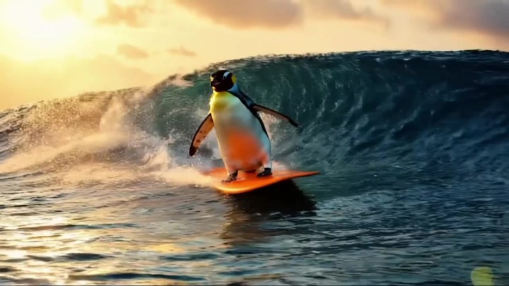 Penguin Surfing